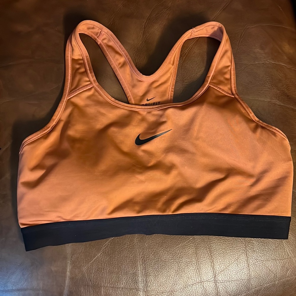 Light brown Sports Bra with Black Trim